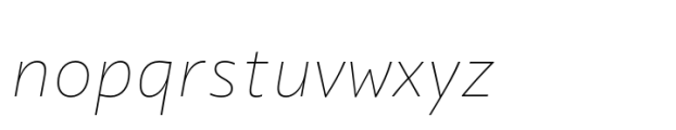 Quat Thin Italic Font LOWERCASE