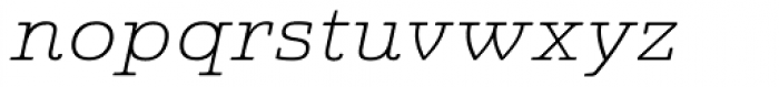 Quatie Ext Thin Italic Font LOWERCASE