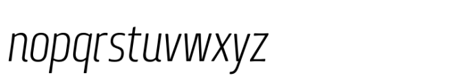 Quebra Condensed Light Italic Font LOWERCASE