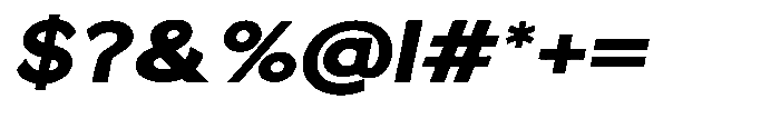 Quenova Black Semi Expanded Italic Font OTHER CHARS