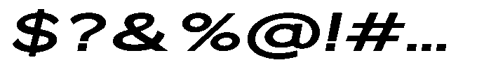 Quenova Bold Extra Expanded Italic Font OTHER CHARS