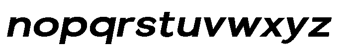 Quenova Bold Semi Expanded Italic Font LOWERCASE