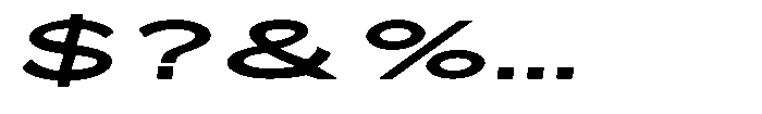 Quenova Bold Ultra Expanded Italic Font OTHER CHARS