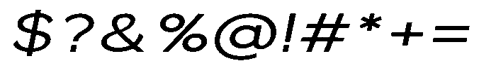 Quenova Expanded Italic Font OTHER CHARS