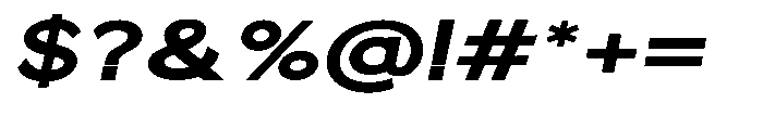 Quenova Extra Bold Expanded Italic Font OTHER CHARS