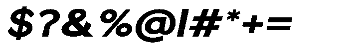 Quenova Extra Bold Semi Expanded Italic Font OTHER CHARS