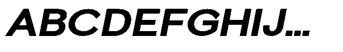 Quenova Extra Bold Semi Expanded Italic Font UPPERCASE
