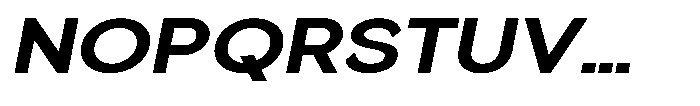 Quenova Extra Bold Semi Expanded Italic Font UPPERCASE