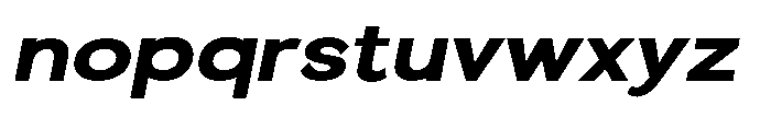 Quenova Extra Bold Semi Expanded Italic Font LOWERCASE