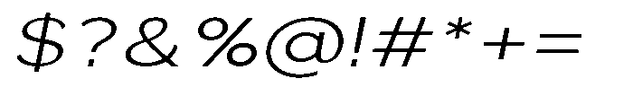 Quenova Extra Light Expanded Italic Font OTHER CHARS