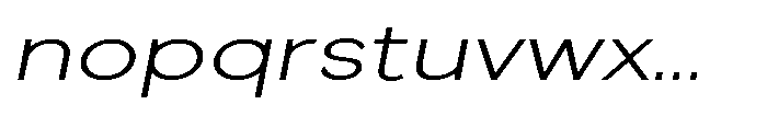 Quenova Extra Light Expanded Italic Font LOWERCASE