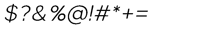 Quenova Extra Light Italic Font OTHER CHARS