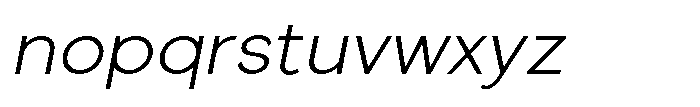 Quenova Extra Light Italic Font LOWERCASE