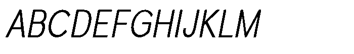 Quenova Light Condensed Italic Font UPPERCASE