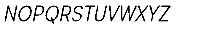 Quenova Light Condensed Italic Font UPPERCASE