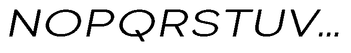 Quenova Light Expanded Italic Font UPPERCASE