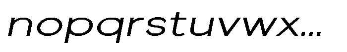 Quenova Light Expanded Italic Font LOWERCASE