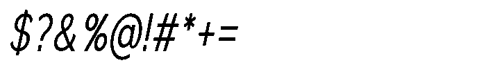 Quenova Light Extra Condensed Italic Font OTHER CHARS