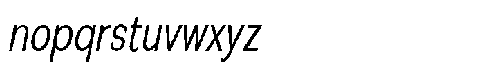 Quenova Light Extra Condensed Italic Font LOWERCASE