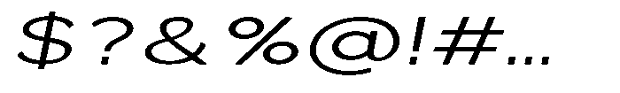 Quenova Light Extra Expanded Italic Font OTHER CHARS