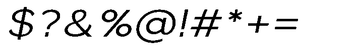 Quenova Light Semi Expanded Italic Font OTHER CHARS