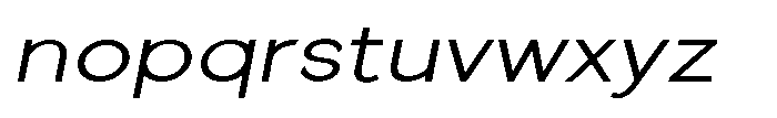 Quenova Light Semi Expanded Italic Font LOWERCASE