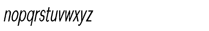 Quenova Light Ultra Condensed Italic Font LOWERCASE