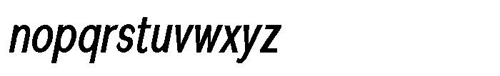 Quenova Medium Extra Condensed Italic Font LOWERCASE