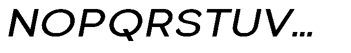 Quenova Medium Semi Expanded Italic Font UPPERCASE