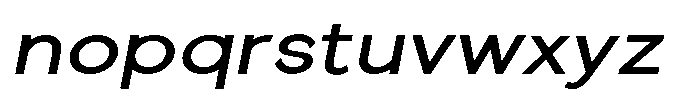 Quenova Medium Semi Expanded Italic Font LOWERCASE