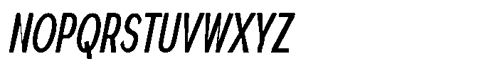 Quenova Medium Ultra Condensed Italic Font UPPERCASE