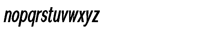 Quenova Medium Ultra Condensed Italic Font LOWERCASE