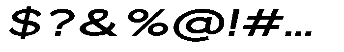 Quenova Semi Bold Extra Expanded Italic Font OTHER CHARS