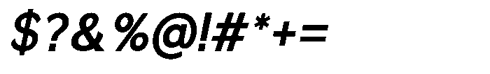 Quenova Semi Bold Semi Condensed Italic Font OTHER CHARS