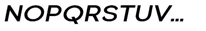 Quenova Semi Bold Semi Expanded Italic Font UPPERCASE