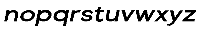 Quenova Semi Bold Semi Expanded Italic Font LOWERCASE