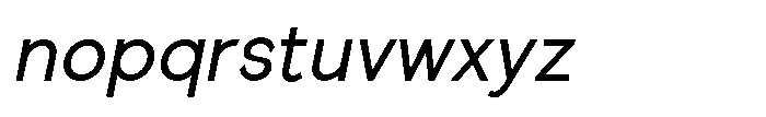 Quenova Semi Condensed Italic Font LOWERCASE