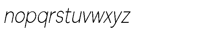 Quenova Thin Condensed Italic Font LOWERCASE