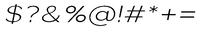 Quenova Thin Expanded Italic Font OTHER CHARS
