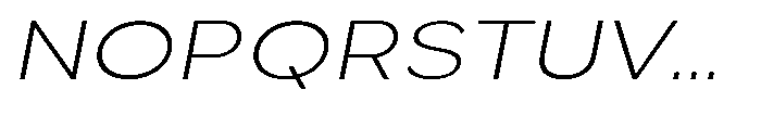 Quenova Thin Expanded Italic Font UPPERCASE