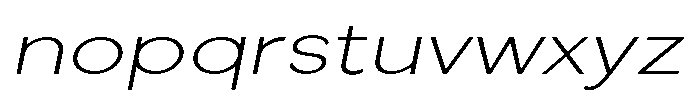 Quenova Thin Expanded Italic Font LOWERCASE