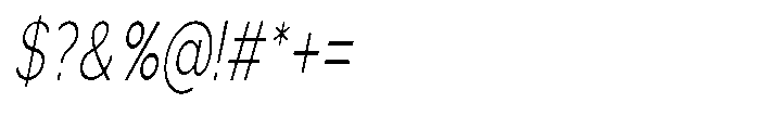 Quenova Thin Extra Condensed Italic Font OTHER CHARS