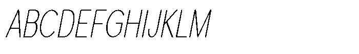 Quenova Thin Extra Condensed Italic Font UPPERCASE