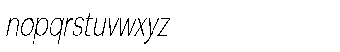 Quenova Thin Extra Condensed Italic Font LOWERCASE