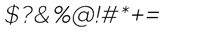 Quenova Thin Italic Font OTHER CHARS