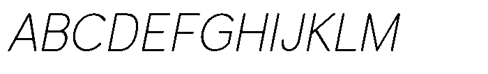 Quenova Thin Semi Condensed Italic Font UPPERCASE
