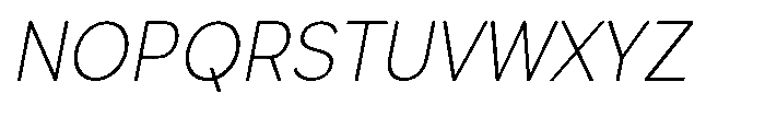 Quenova Thin Semi Condensed Italic Font UPPERCASE