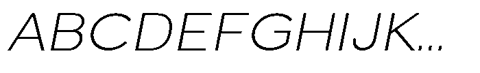 Quenova Thin Semi Expanded Italic Font UPPERCASE