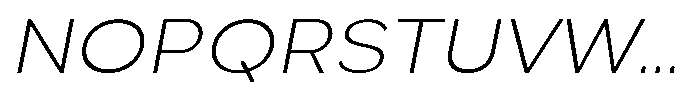 Quenova Thin Semi Expanded Italic Font UPPERCASE