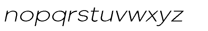 Quenova Thin Semi Expanded Italic Font LOWERCASE